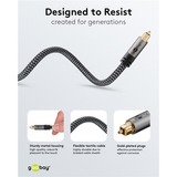 goobay Plus Toslink-Kabel schwarz/silber, 5 Meter