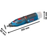 Bosch Professional Akku-Rotationswerkzeug GRO 12V-35 Professional, Multifunktions-Werkzeug blau/schwarz, 2x Li-Ionen-Akku 2,0 Ah, L-BOXX