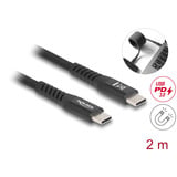 DeLOCK USB-C 2.0 Kabel mit magnetischer Textilummantelung schwarz, 2 Meter, PD 60 Watt