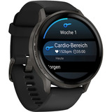 Garmin Venu 4 - 45 mm, Smartwatch schwarz/schiefergrau, Silikon-Armband in grau