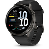 Garmin Venu 4 - 45 mm, Smartwatch schwarz/schiefergrau, Silikon-Armband in grau
