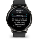 Garmin Venu 4 - 45 mm, Smartwatch schwarz/schiefergrau, Silikon-Armband in grau