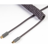 Keychron USB 3.2 Gen 1 Custom Coiled Aviator Kabel, USB-C Stecker > USB-C Stecker grau, 1,36 Meter