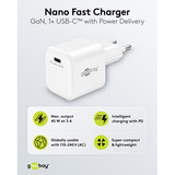 goobay 45 W USB-C PD GaN Schnellladegerät Nano weiß