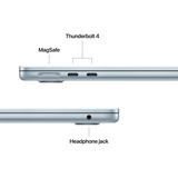 Apple MacBook Air 34,5 cm (13,6") 2025 CTO, Notebook hellblau, 24 GB, 256 GB (256 GB SSD), M4, MacOS, Englisch International