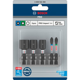 Bosch Professional PRO Impact Bit-Satz, 1/4", PH, PZ, Sechskant, 5-teilig mit Pick and Click-Inlay