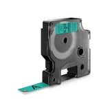 Dymo D1 ORIGINAL Schriftband, schwarz auf grün, 12mm x 7m schwarz, S0720590  