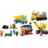 LEGO 60391 City Baufahrzeuge und Kran mit Abrissbirne, Konstruktionsspielzeug 