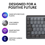 Logitech MX Mechanical Mini, Tastatur hellgrau/dunkelgrau, DE-Layout, lineare Schalter, Logi Bolt, Bluetooth