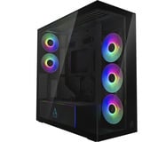 ARCTIC Xtender VG Mirrow Black Design, Tower-Gehäuse schwarz, Tempered Glass x 2 (verspiegelt)