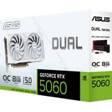ASUS GeForce RTX 5060 DUAL OC WHITE 8GB, Grafikkarte DLSS 4, 3x DisplayPort, 1x HDMI 2.1