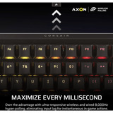 Corsair Vanguard 96 Wireless, Gaming-Tastatur schwarz, DE-Layout, Corsair MLX Plasma