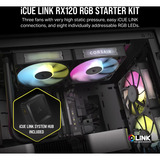 Corsair iCUE LINK RX120 RGB Triple Generalüberholt, Gehäuselüfter schwarz, 3er Pack, inkl. Hub, 120 mm