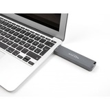 DeLOCK Externes Gehäuse M.2 NVMe PCle SSD, SATA SSD, Laufwerksgehäuse grau, mit USB Typ A-Stecker