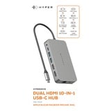 Hyper Dual 4K HDMI 10-in-1 USB-C, Dockingstation silber, USB-C, HDMI, USB-A