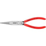 KNIPEX Flachrundzange mit Schneide 26 11 200, Storchschnabelzange, Greifzange rot/blau, gezahnte Greifflächen, Länge 200mm