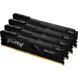 Kingston FURY DIMM 64 GB DDR4-3200 (4x 16 GB) Quad-Kit, Arbeitsspeicher schwarz, KF432C16BB1K4/64, Beast, INTEL XMP