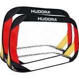 HUDORA Pop Up Fußballtor 2er Set schwarz/rot/gold