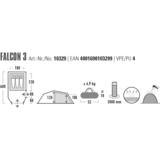 High Peak Tunnelzelt Zelt Falcon 3 grün/rot, mit Vorbau für Gepäck