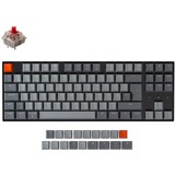 Keychron K8, Gaming-Tastatur schwarz/grau, DE-Layout, Gateron Red, RGB