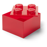 Room Copenhagen LEGO Storage Brick 4 Top Lid Glitter, Aufbewahrungsbox rot/transparent