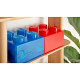 Room Copenhagen LEGO Storage Brick 4 Top Lid Glitter, Aufbewahrungsbox rot/transparent