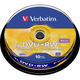 Verbatim DVD+RW 4,7 GB, DVD-Rohlinge 4fach, 10 Stück