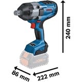 Bosch PRO Akku-Schlagschrauber BITURBO GDS 18V-1050 H Professional solo, 18Volt blau/schwarz, ohne Akku und Ladegerät, 3/4"