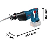 Bosch Professional Akku-Säbelsäge GSA 18 V-LI Professional, 18Volt blau/schwarz, ohne Akku und Ladegerät, in L-BOXX