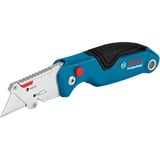 Bosch Professional Cuttermesser-Set Professional, 2-teilig, Teppichmesser blau, für Abbrechklingen und Trapezklingen