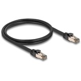 DeLOCK RJ-45 Netzwerkkabel Cat.6a U/FTP ultra flexibel schwarz, 1 Meter, innerer Edelstahlmantel