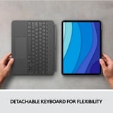 Logitech Combo Touch für iPad Pro 12,9 Zoll (5./6. Generation), Tastatur grau, DE-Layout