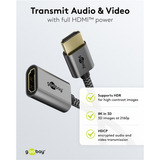 goobay Ultra High-Speed HDMI-Flexiadapter, Kabel schwarz/gold