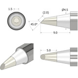 iFixit FixHub Lötspitze konisch-angeschrägt 1,5 mm, Lötkolben silber