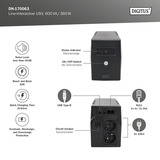 Digitus Line-Interaktive USV, 600 VA/360 Watt schwarz