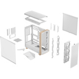 Fractal Design Summit Chalk White TG Clear Tint, Tower-Gehäuse weiß/holz