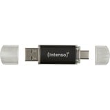 Intenso Twist Line 128 GB, USB-Stick anthrazit/transparent, USB-A 3.2 Gen 1, USB-C 3.2 Gen 1
