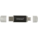 Intenso Twist Line 128 GB, USB-Stick anthrazit/transparent, USB-A 3.2 Gen 1, USB-C 3.2 Gen 1