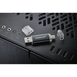 Intenso Twist Line 128 GB, USB-Stick anthrazit/transparent, USB-A 3.2 Gen 1, USB-C 3.2 Gen 1