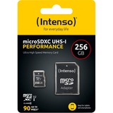 Intenso UHS-I Performance 256 GB microSDXC, Speicherkarte schwarz, UHS-I U1, Class 10