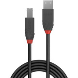 Lindy USB 2.0 Typ A an B Kabel, Anthra Line schwarz, 1m