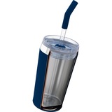 SIGG Kaffeebecher Helia Night Ink 0,45L, Thermobecher dunkelblau, mit Trinkhalm