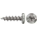 fischer Spanplattenschraube PowerFast II 3,5x20 Halbrundkopf TX 200 Stück, mit Vollgewinde, Edelstahl A2