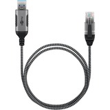 goobay Ethernet-Adapterkabel USB-A 3.2 Gen1 > RJ-45, Slim schwarz/grau, 1 Meter