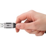 goobay Ethernet-Adapterkabel USB-A 3.2 Gen1 > RJ-45, Slim schwarz/grau, 1 Meter