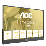 AOC 16T20E2, LED-Monitor 39.6 cm (15.6 Zoll), schwarz, FullHD, IPS, USB-C, Mini-HDMI