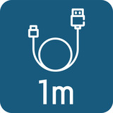 Ansmann USB-A auf USB Typ-C Kabel schwarz/transparent, 1 Meter, mit LED 
