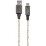 Ansmann USB-A auf USB Typ-C Kabel schwarz/transparent, 1 Meter, mit LED 