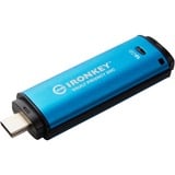 Kingston IronKey Vault Privacy 50 16 GB, USB-Stick hellblau/schwarz, USB-C 3.2 Gen 1