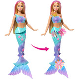 Mattel Barbie Meerjungfrau mit magischen Blüten blond, Puppe 